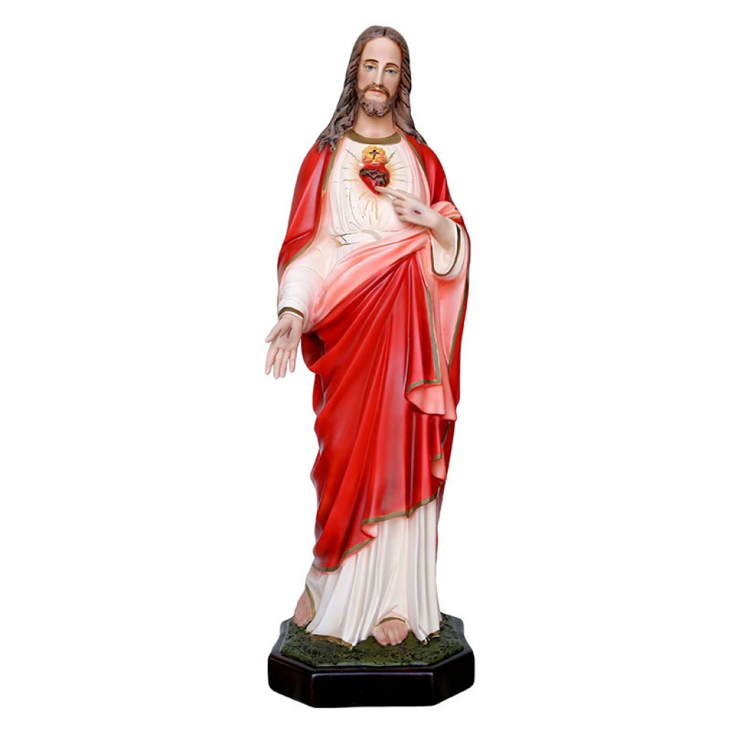 Estatua Sagrado Corazón de Jesús de resina pintada cm